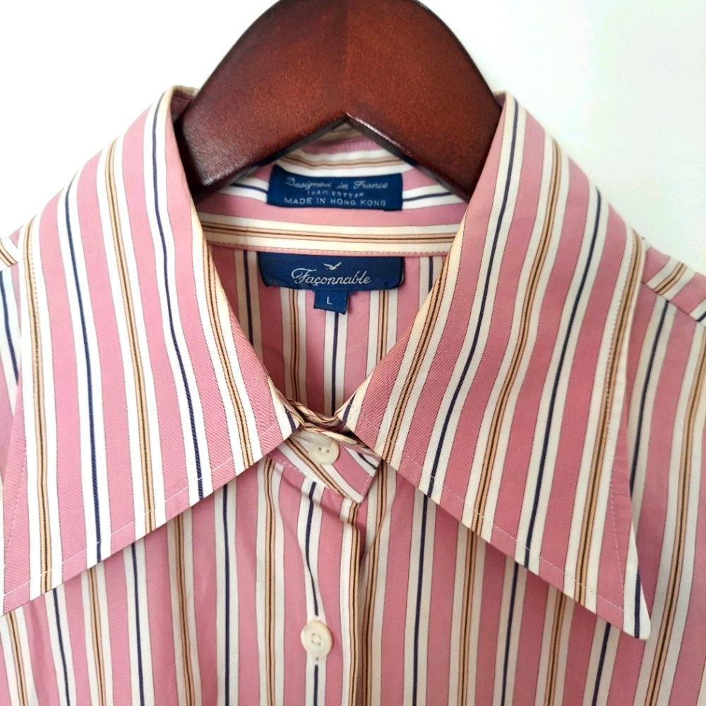 Façonnable: Vintage Striped Button-Down Shirt